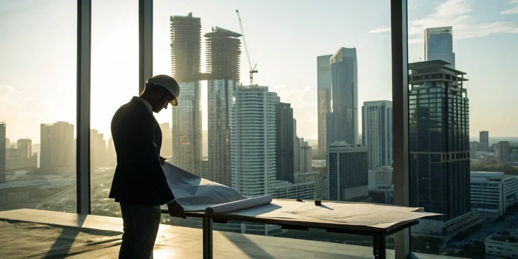 An architect reviewing plans to prevent a conditional use permit revocation.