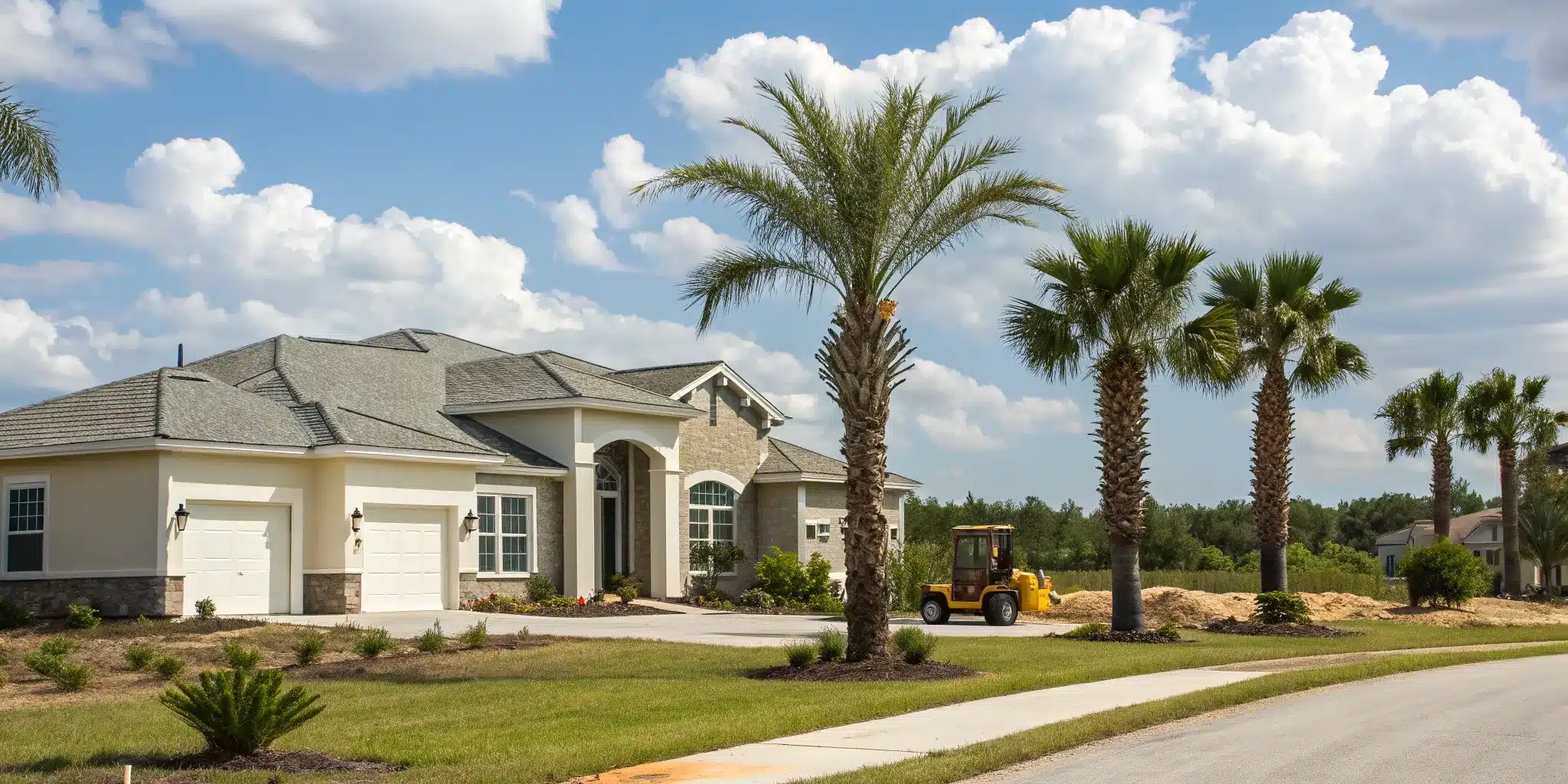 Residential construction of a new home in Jacksonville requiring building permits.