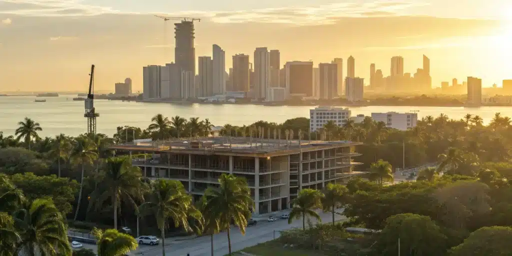Miami building under construction, a project requiring a building permit expediter.