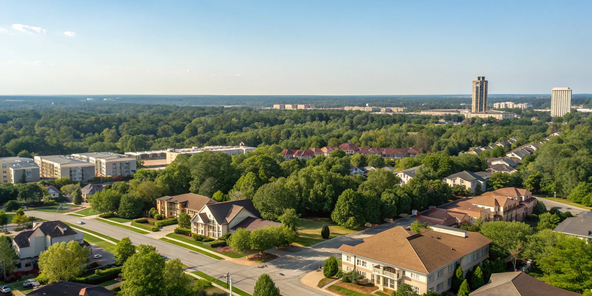 Aerial view of a suburban neighborhood's land use, a project for a consultant.