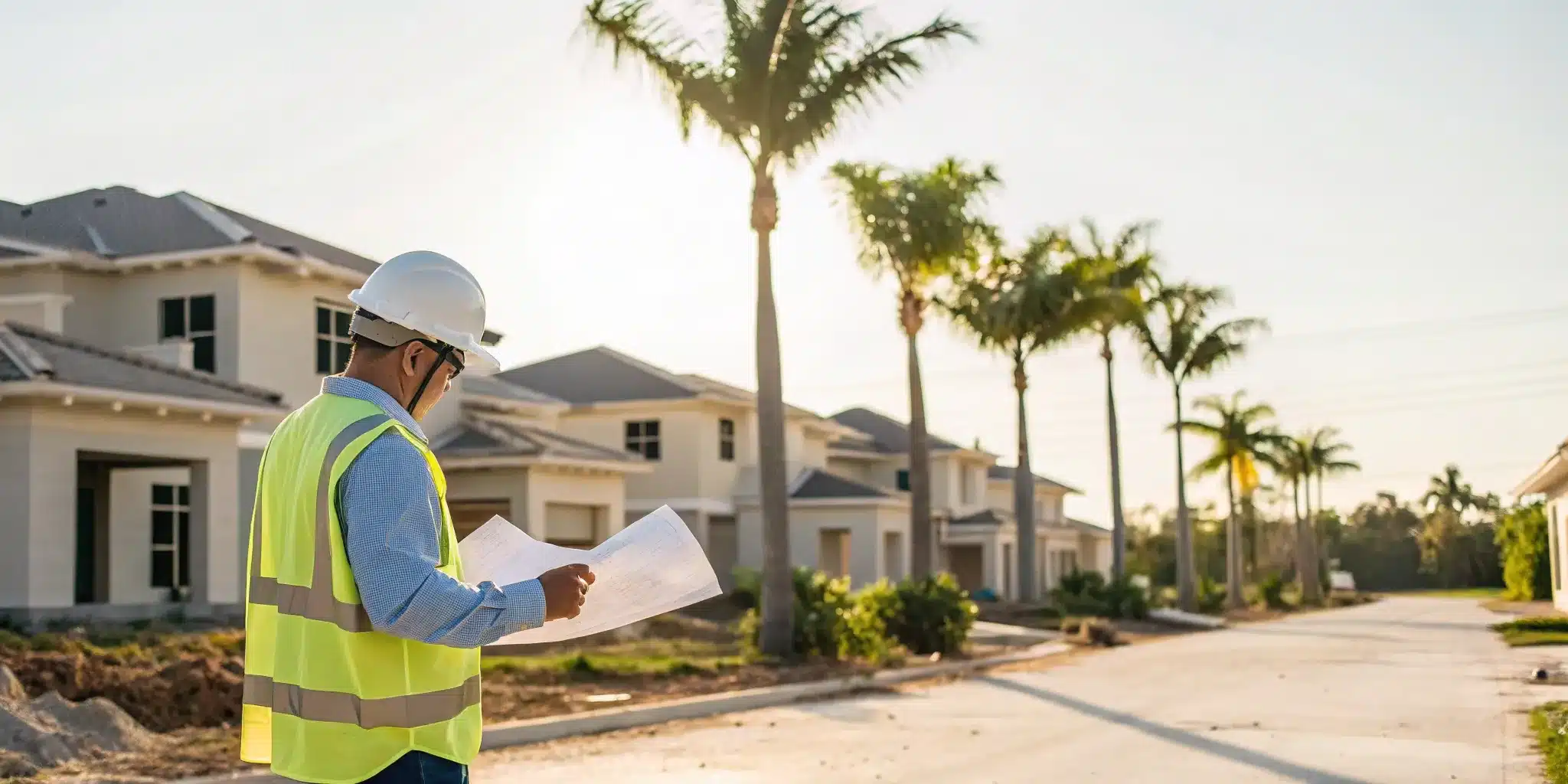 A permit expediter reviews building plans to speed up construction approval in Florida.