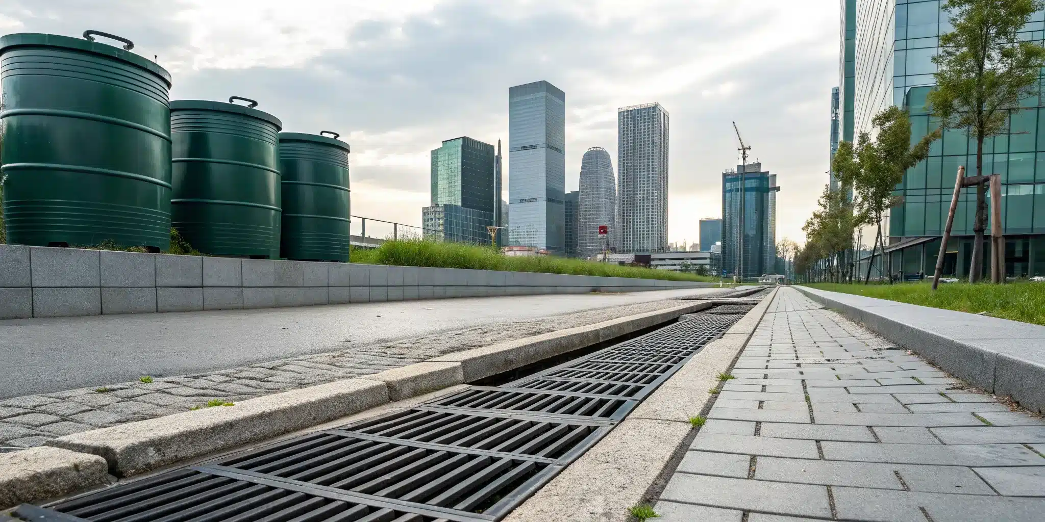 Urban stormwater drainage and storage system required for a Florida stormwater permit.