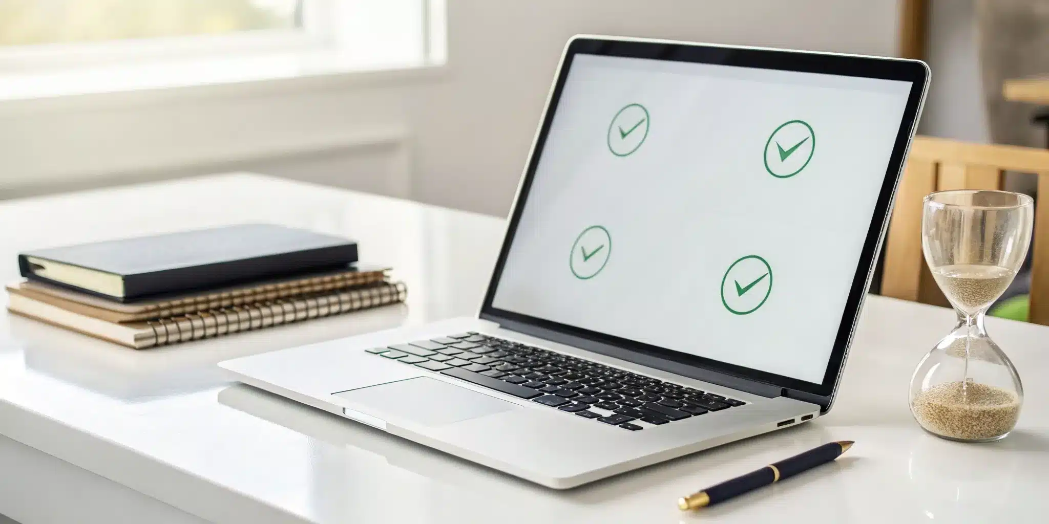 A rapid permit service speeds up approvals, shown by an hourglass and laptop with checkmarks.