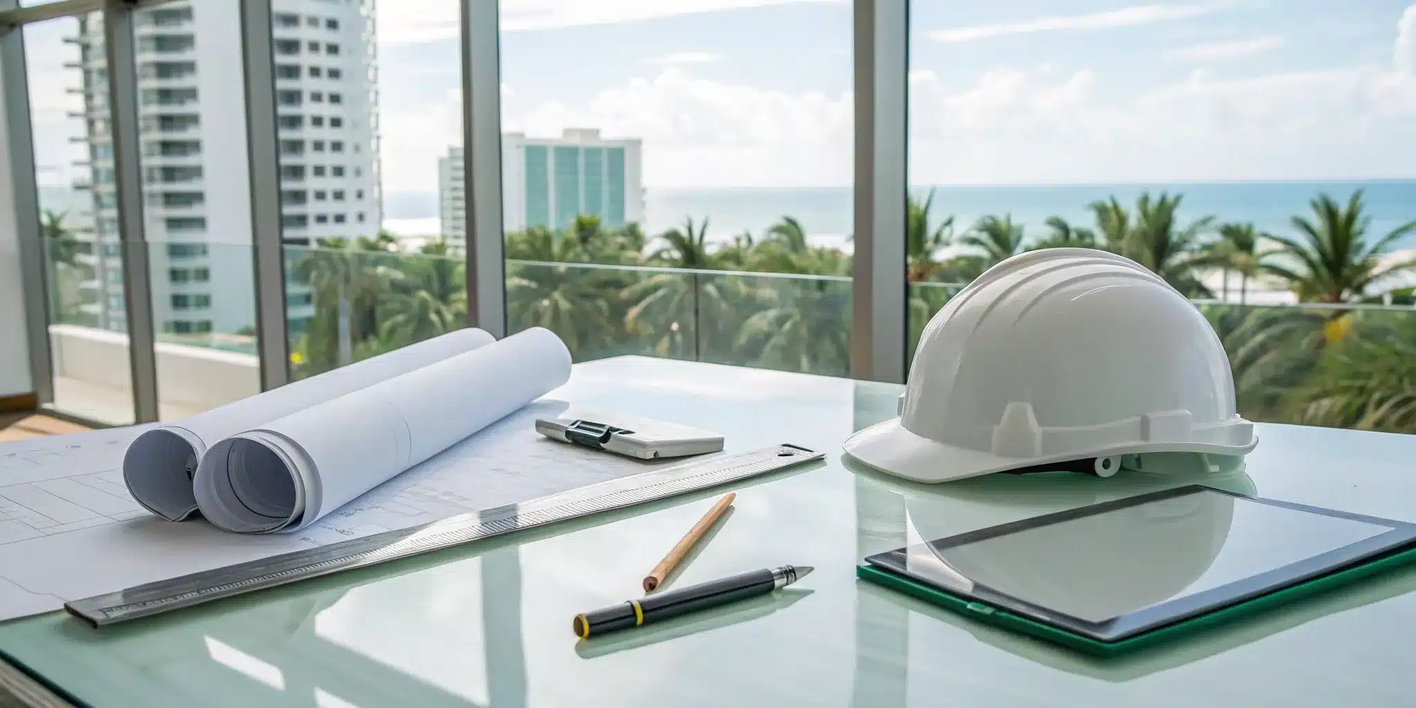 Architectural plans for a building permit in Bal Harbour, Florida.