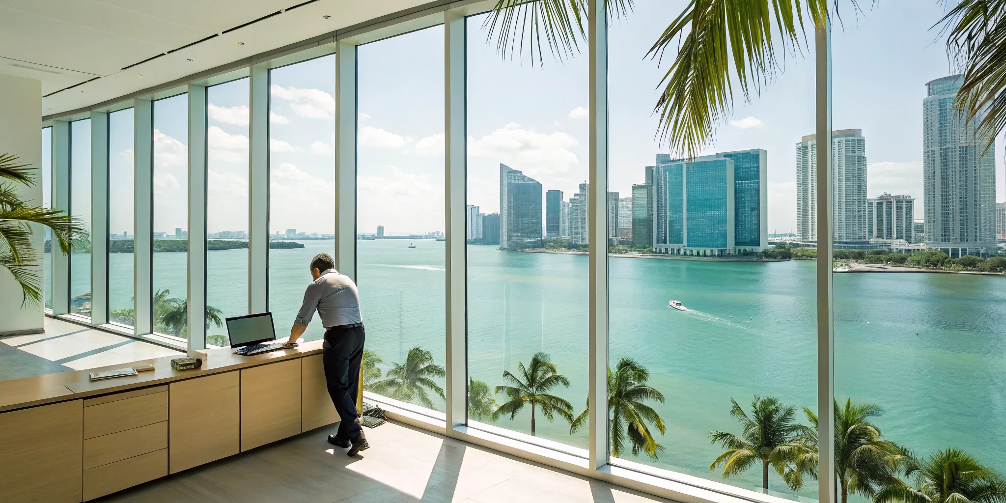 A modern Miami-Dade office with a city view, a project requiring a mechanical permit.
