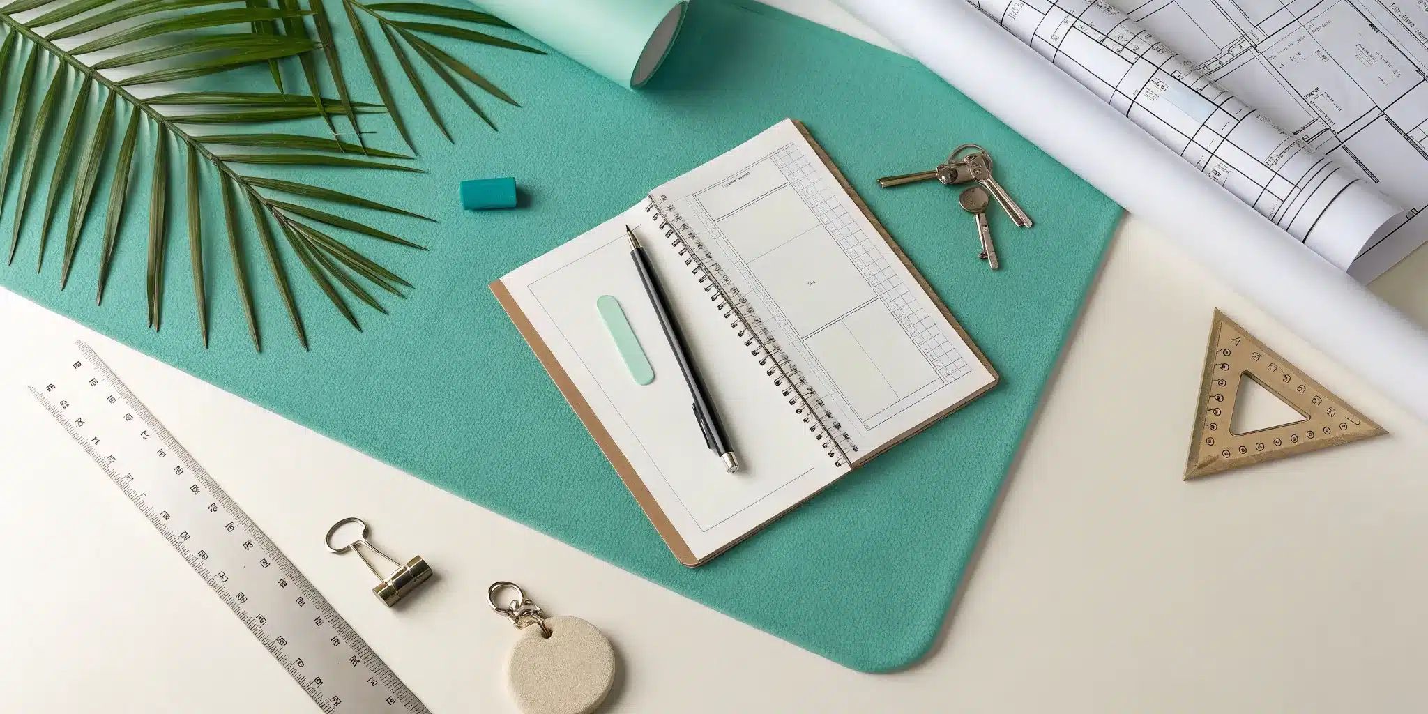 Architect's desk with blueprints and paperwork for an after the fact permit.