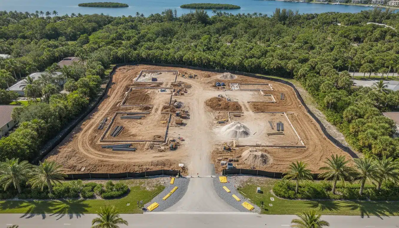 Florida construction site with stormwater controls