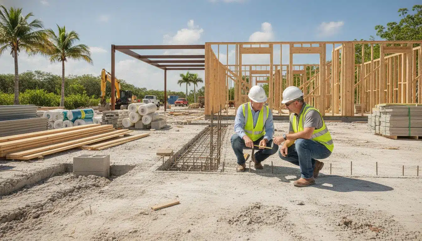 Florida building inspection checklist review at a commercial construction site