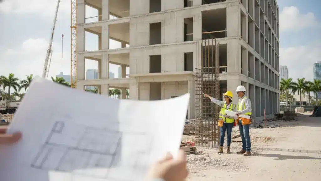 Commercial construction project during the City of Miramar building permit process
