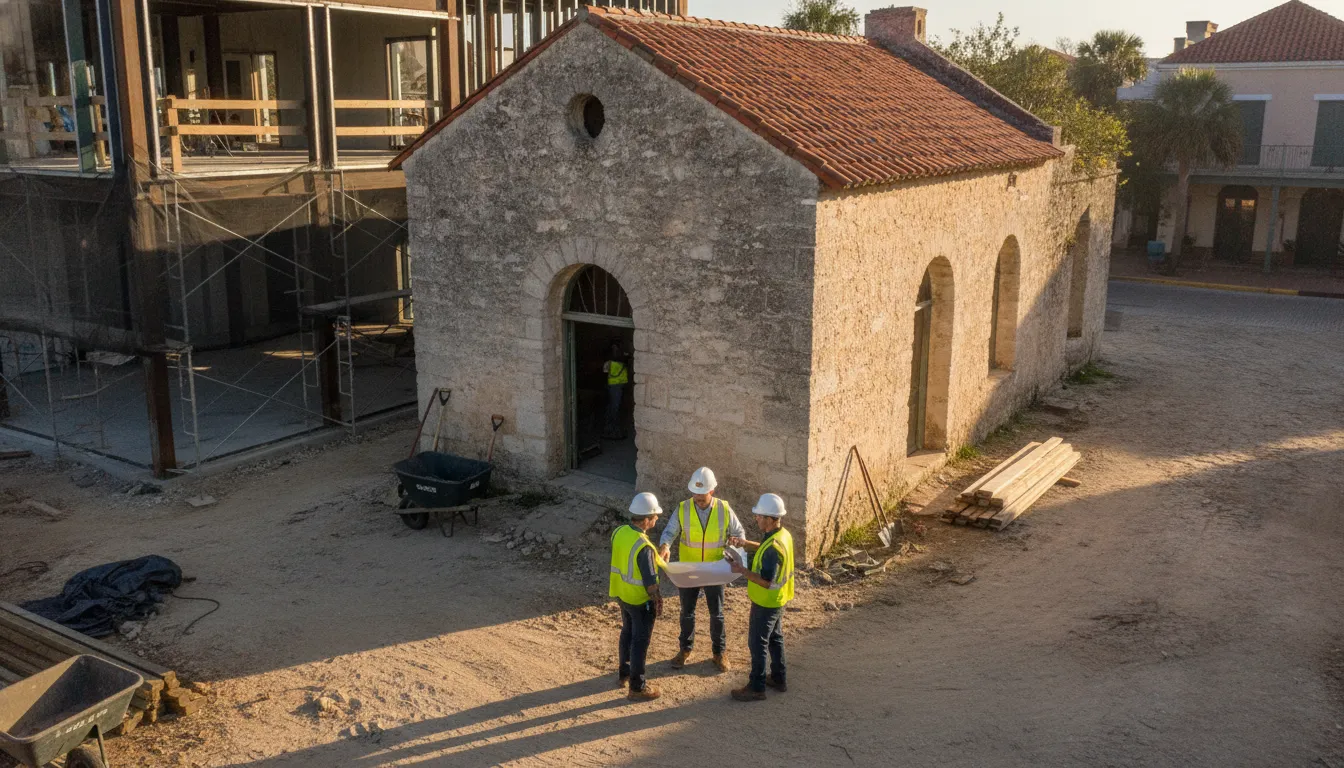 Commercial construction near historic St. Augustine architecture