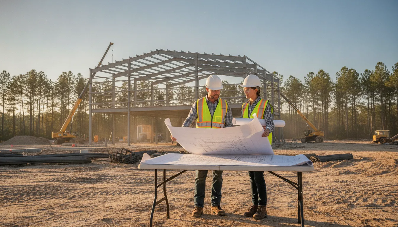 Commercial construction team coordinating the Suwannee County Florida building permit process