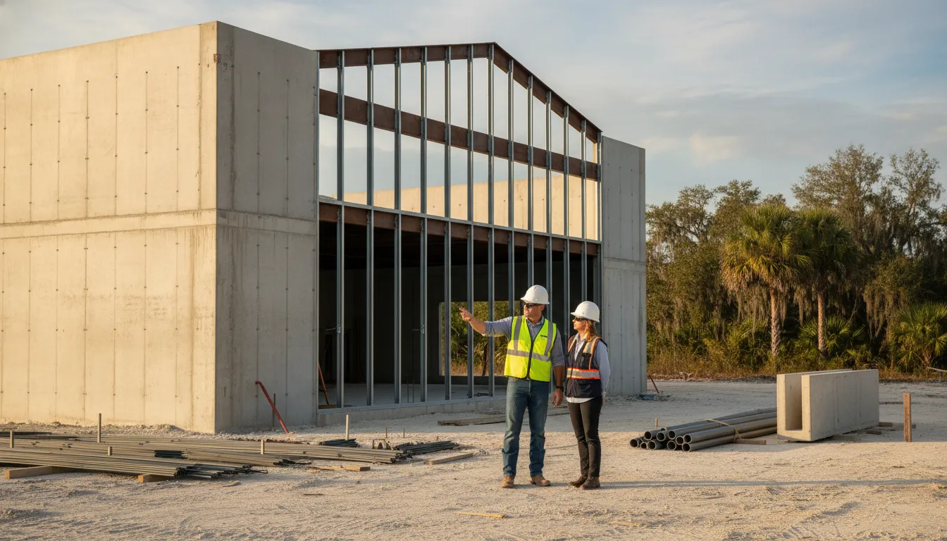 Commercial construction site for the Union County Florida building permit process